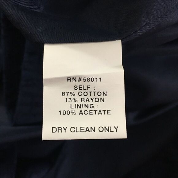 David Meister Navy Blue Textured Draped Neck Belted Dress Size 14 - Picture 6 of 6